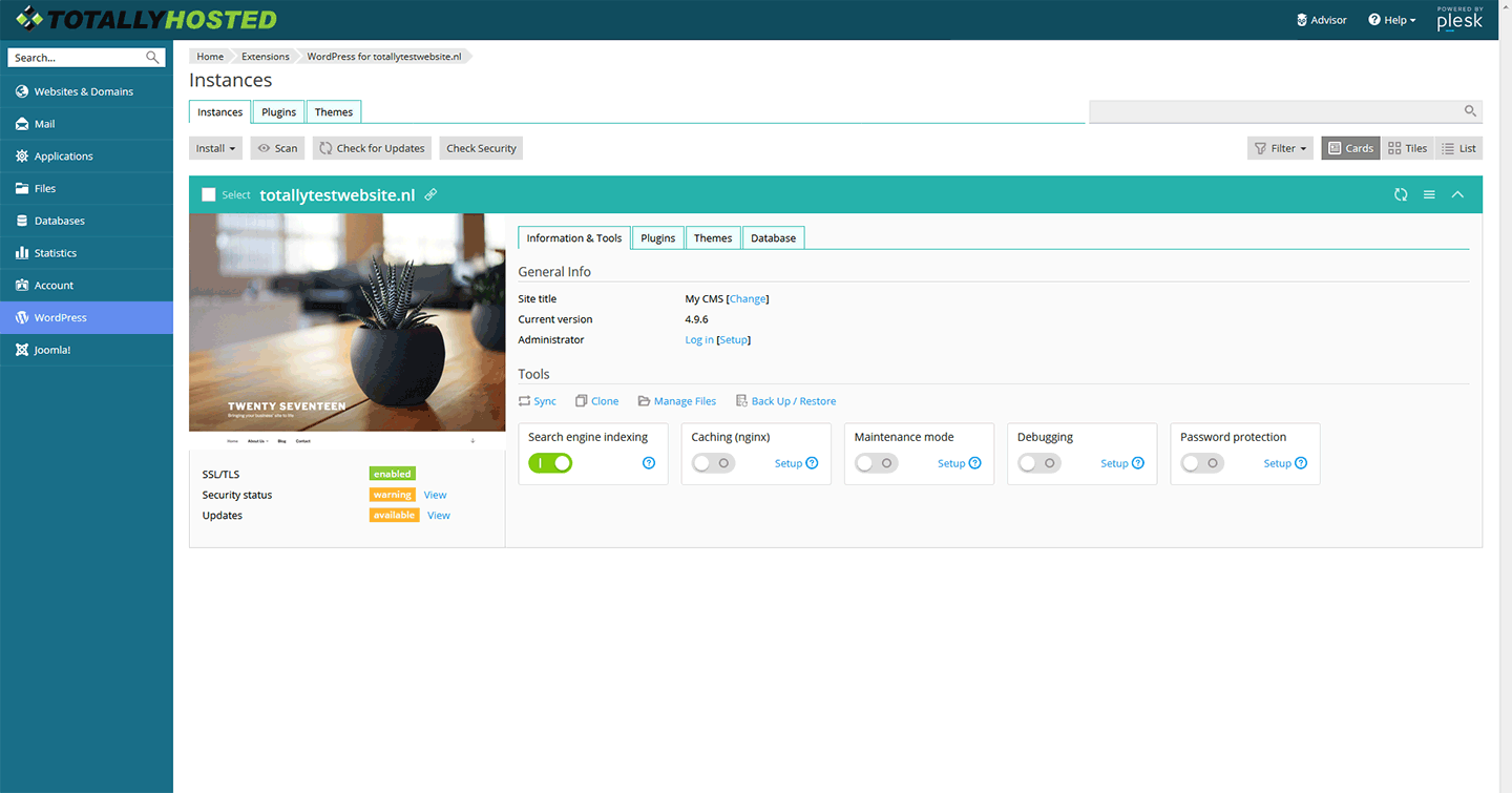 Plesk screenshot